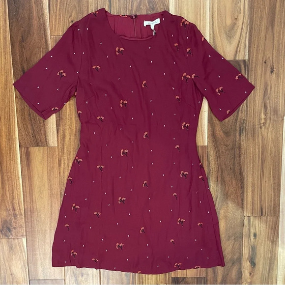 Honey Belle Women Short Sleeve Mini Dress Floral Print Red Medium New - Picture 10 of 14